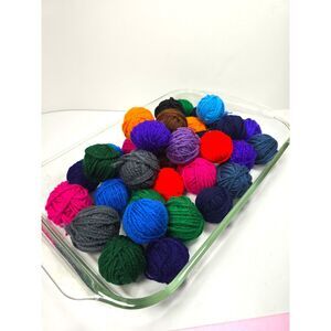 Acrylic Yarn Sampler Lot Solid Jewel Tones 4 Weight Small Balls Art Craft